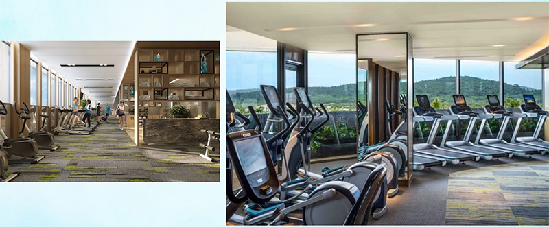tiện ích Charm Resort Hồ Tràm là có trung tâm Gym & Fitness chuẩn 5 sao
